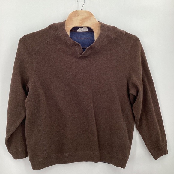 Tommy Bahama V-Neck Sweater Mens XL* Reversible Brown/Blue Long Sleeve Beachwear - Picture 2 of 6
